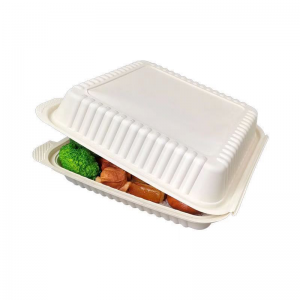 Conchas de moluscos biodegradáveis ecocompostáveis levam embora OS recipientes de alimentos, caixas de almoço biodegradáveis de cana-de-açúcar descartáveis para crianças